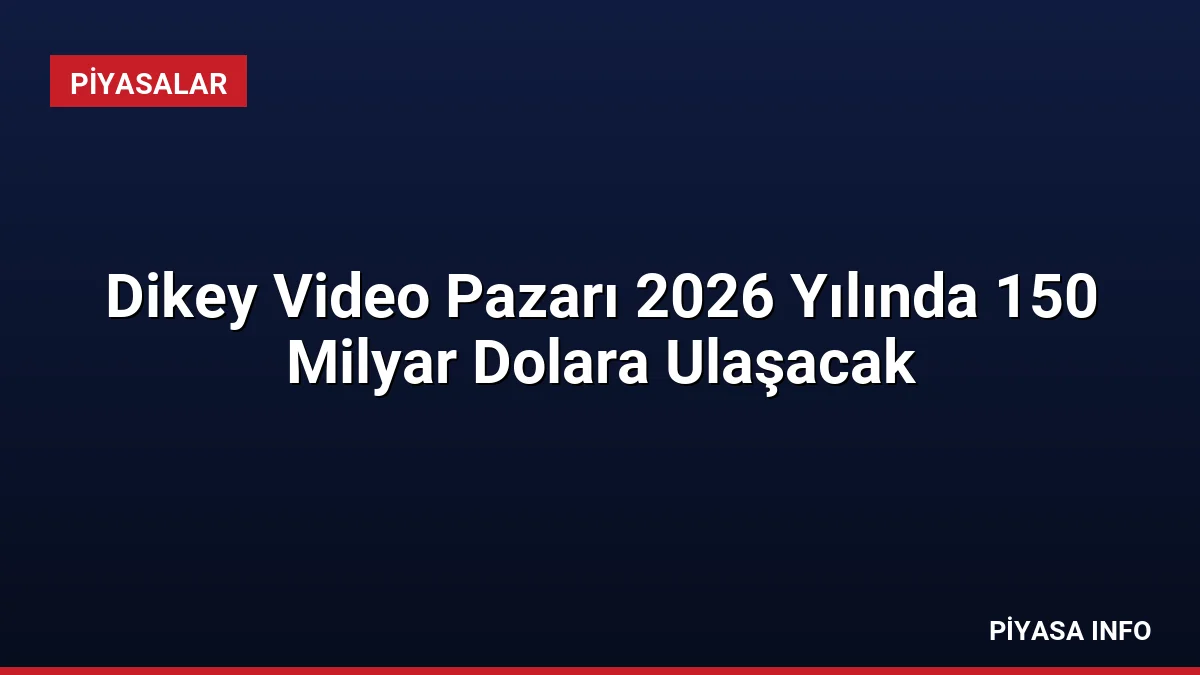 Dikey Video Pazarı 2026 Yılında 150 Milyar Dolara Ulaşacak