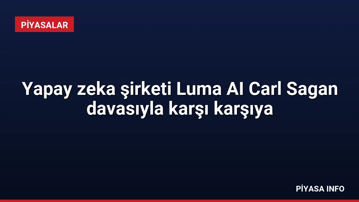 Yapay zeka şirketi Luma AI Carl Sagan davasıyla karşı karşıya