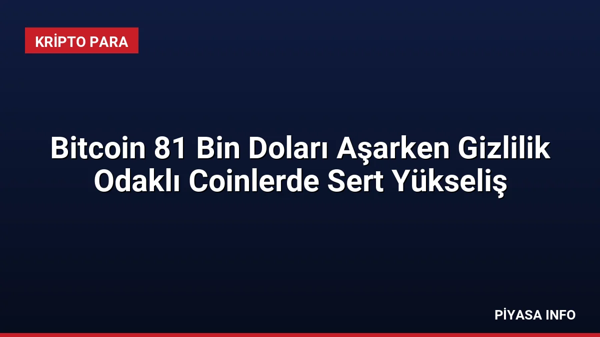 Bitcoin 81 Bin Doları Aşarken Gizlilik Odaklı Coinlerde Sert Yükseliş 2 Bitcoin 81 Bin Doları Aşarken Gizlilik Odaklı Coinlerde Sert Yükseliş