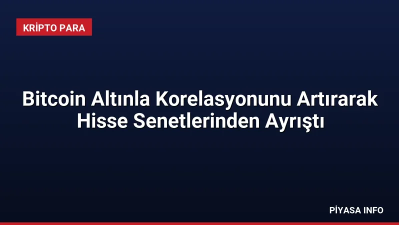 Bitcoin Altınla Korelasyonunu Artırarak Hisse Senetlerinden Ayrıştı