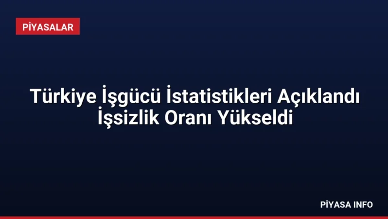 Türkiye İşgücü İstatistikleri Açıklandı İşsizlik Oranı Yükseldi